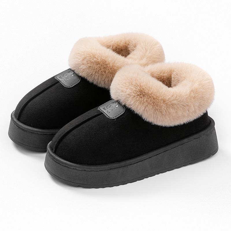 Cotton Slippers Root Bag Autumn and Winter Indoor Home Dormitory Thickened Plush Warm and Wear-resistant Couple Shoes
