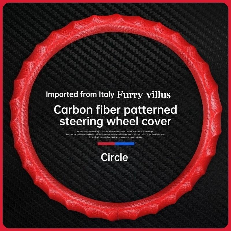 Universal Sports Car Steering Wheel Cover All Season Anti-Slip Leather Handle Cover for Vehicle Steering Wheels & Accessories