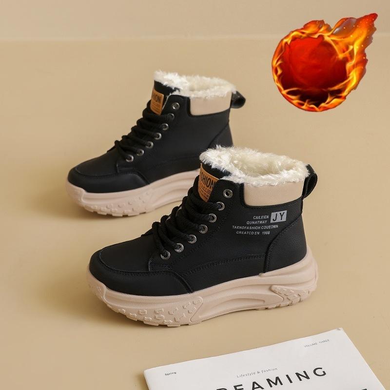 

Women s Lightweight Comfortable Thick Sole Winter Warm Cold Padded Snow Boots Non-slip Wear Outdoor Leisure Sports Fur One Cotton Boots 40