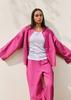 Kimono Lounge Shirt Top Women Casual Wrap Blouse Long Sleeve V-Neck Cotton Linen Blend