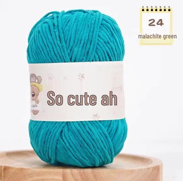 Süße matte Chenille-Wollkugel: Feines Eisstreifen-Garn für DIY-Häkelpuppen & Decken