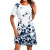 Women's Fashion Casual Print Round Neck Short Sleeve Short Dress