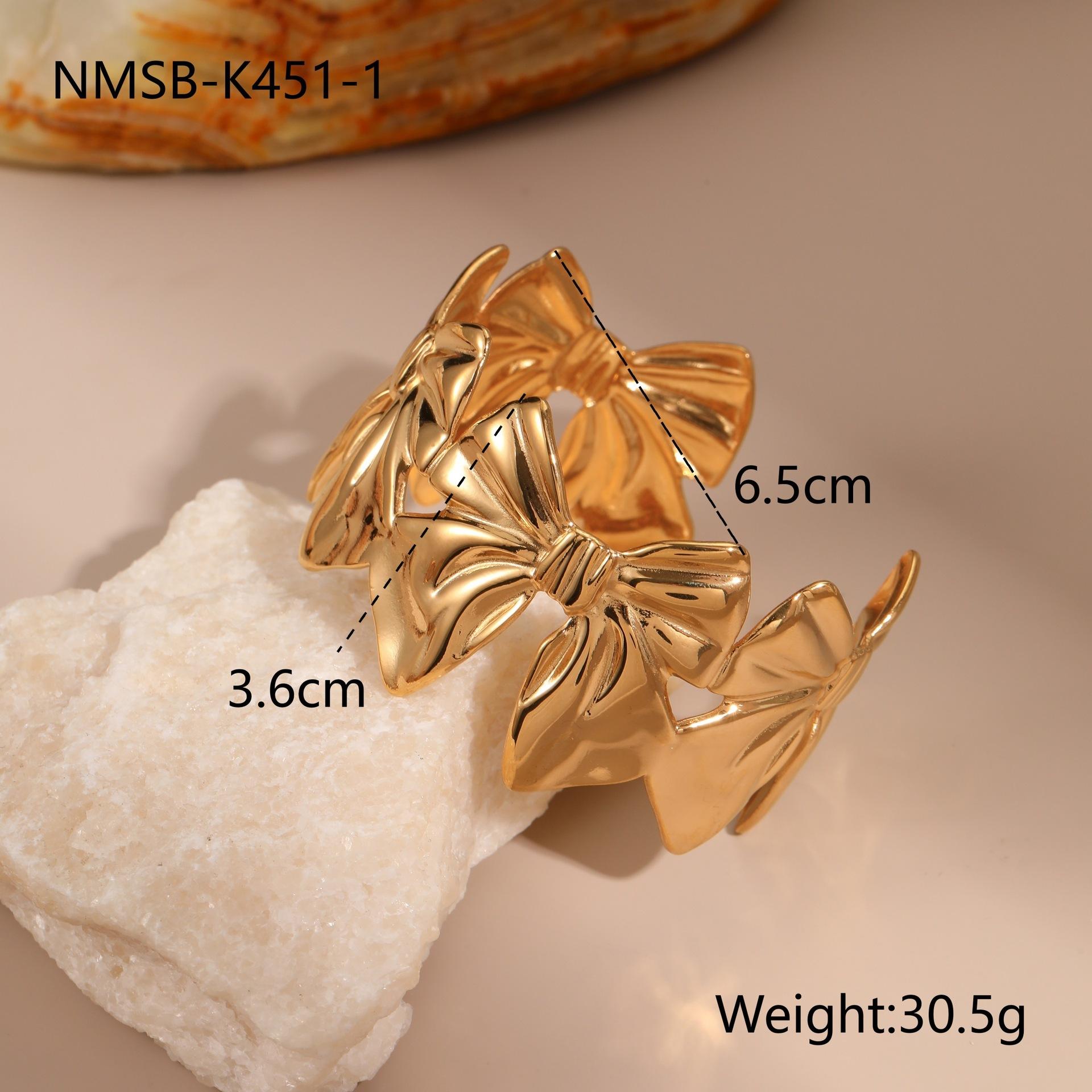 GEMCHIC Women s Stainless Steel Hollow Leaf Open Bangle Bracelet Bowknot Luxury Hand Jewelry