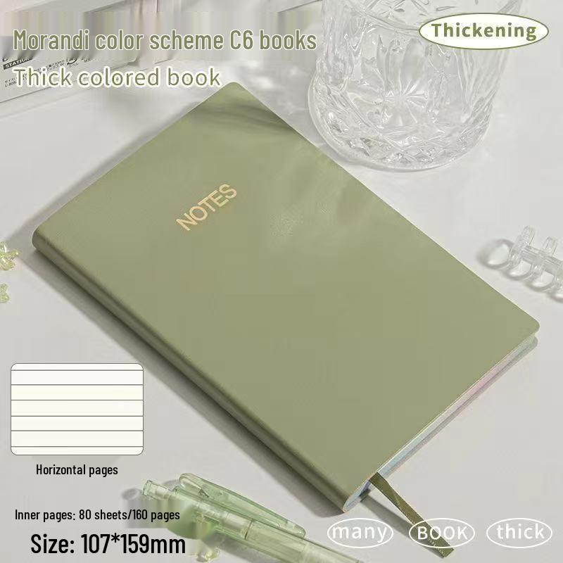 Morandi Color A5 Soft Cover Leather Notebook with Skin-Feel Surface for Students.