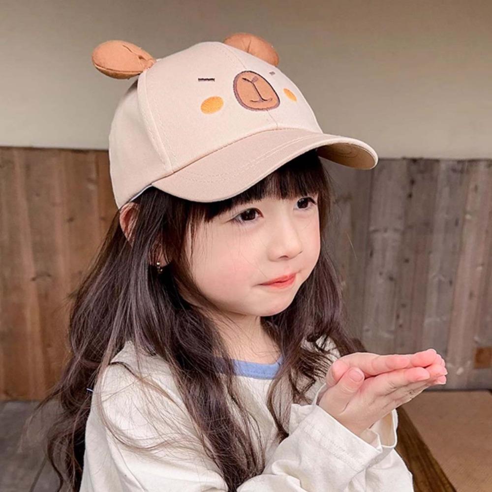 Cotton Capybara Peaked Cap Breathable Baby Sunscreen Hat Children Baseball Hat For Babies Aged 2-5