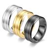 8MM Mode Doppelrille Matt Edelstahlringe Für Männer Einzigartiger Verlobungs-Ehering Schmuck Zubehör Geschenke