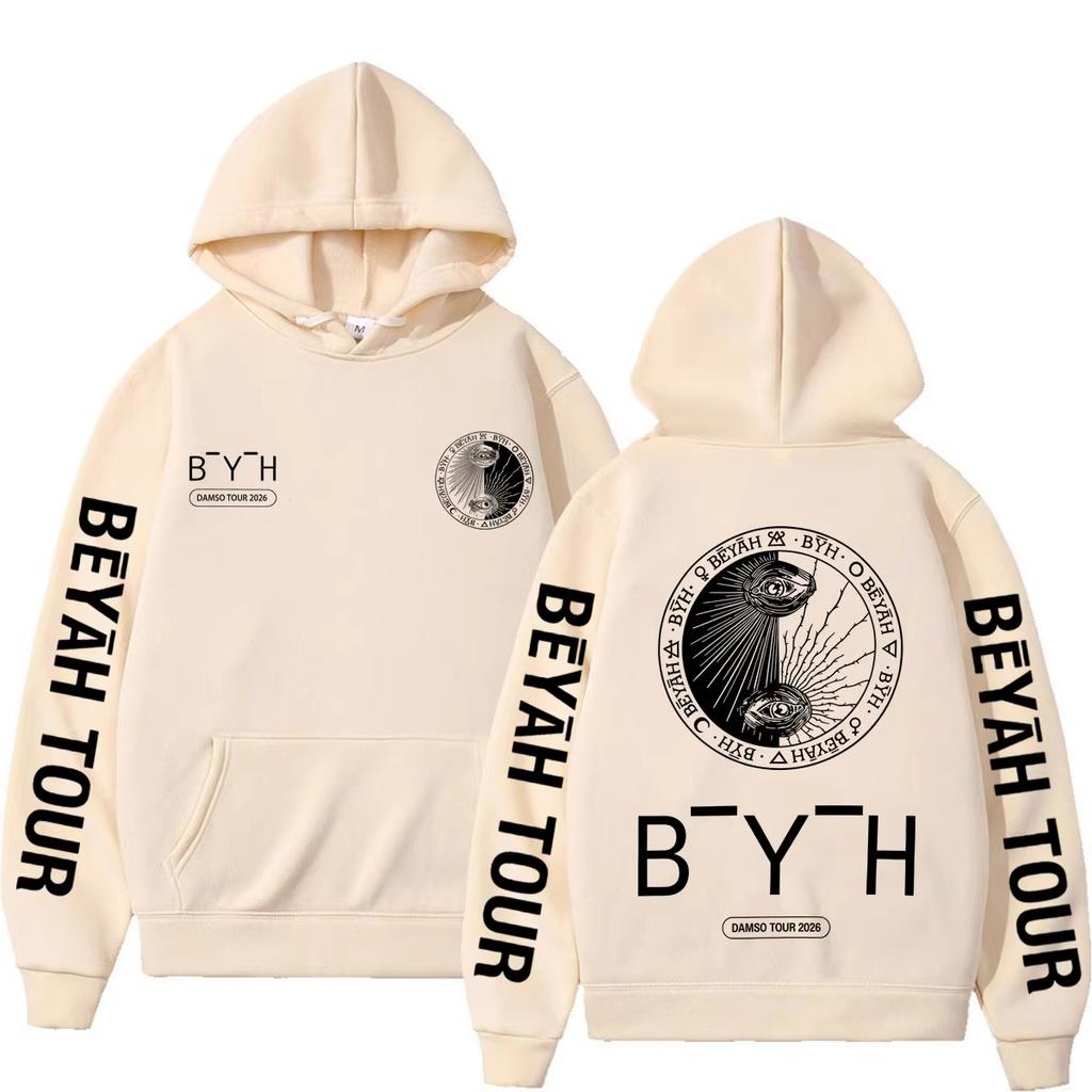 Rapper Damso Beyah Tour 2026 Merch Hoodie Men Women Hip-hop Pullover Long Sleeves Loose Casual Fashion Hoodie