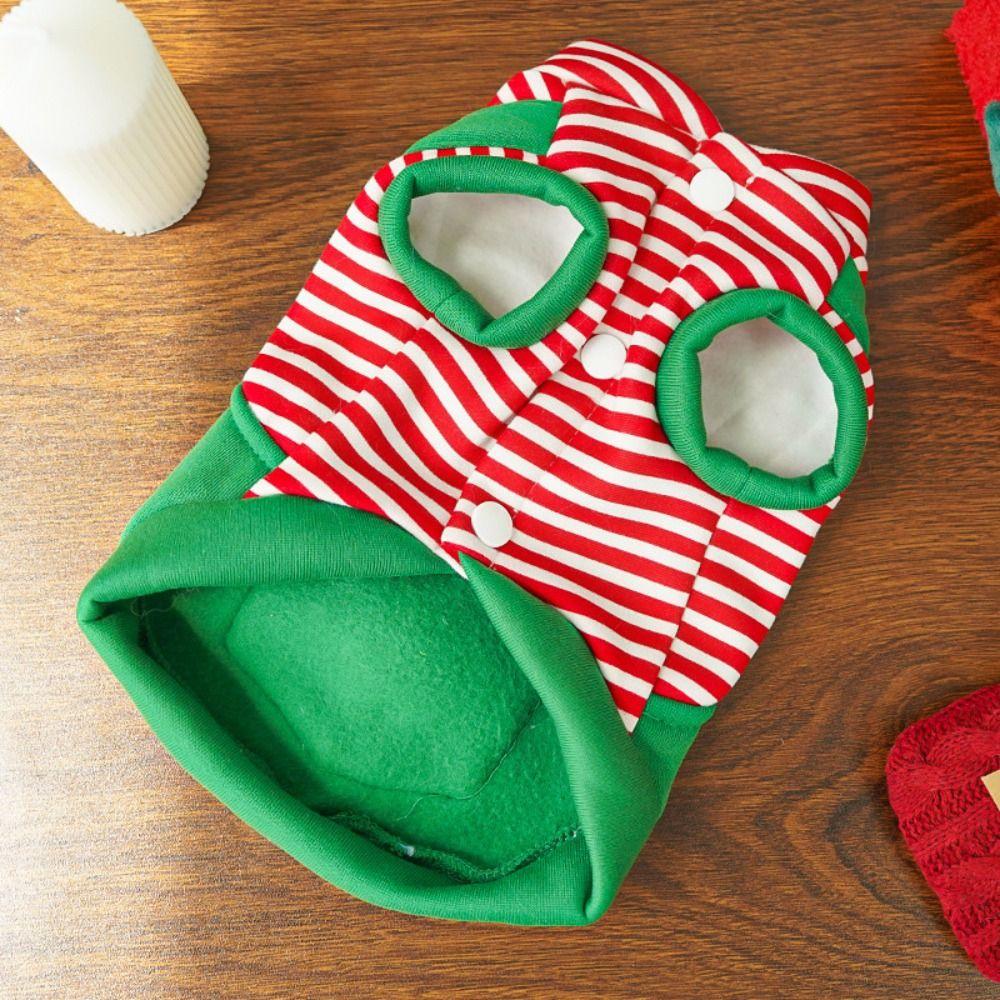 Warm Dog Four Legged Clothes Striped Pet Dress Up Costume Cats Christmas Coats  Autumn and Winter