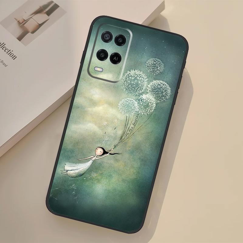 Dandelion Case For Oppo A76 A96 A16 A17 A18 A60 A80 A40 A38 A58 A78 A98 A94 A74 A54 A15 A57 A77 A5 Pro