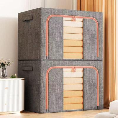 Large Odorless Fabric Storage Box with Thickened Steel Frame for Clothes