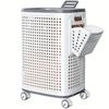 Foldable Medium Large White Laundry Baskets with Lid White Multi-Functional Portable Dirty Clothes Hamper with Wheels