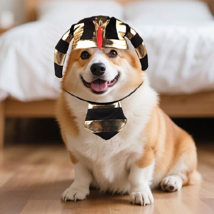 Halloween Dog Pharaoh Costume Necktie Outfit Realistic Necktie For Large Dog Cosplay Costume