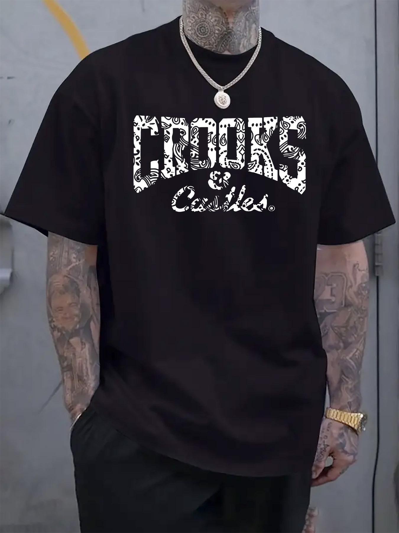 Crocodile Brand Logo Print Round Neck Short-Sleeve T-shirt XXL