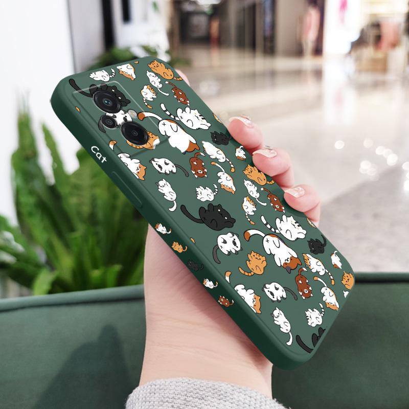 Cat Rolling Phone Case For Xiaomi Poco F8 F7 X7 M6 X6 F6 M5 M5S F5 X5 F4 X4 M4 Pro Ultra 4G 5G GT Liquid Silicone Cover