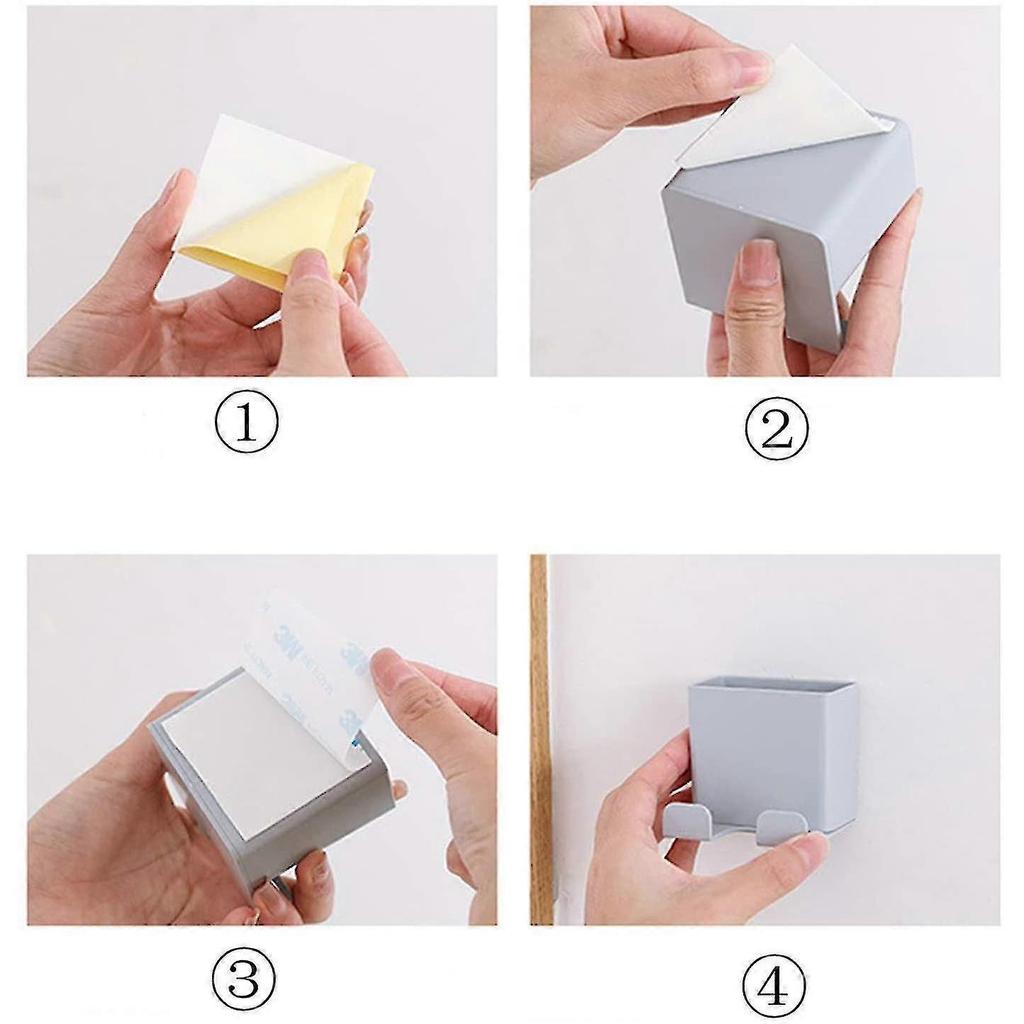 No Wall Mount Cell Phone Holder, 6 Pieces Self Adhesive Storage Box Wall Bracket