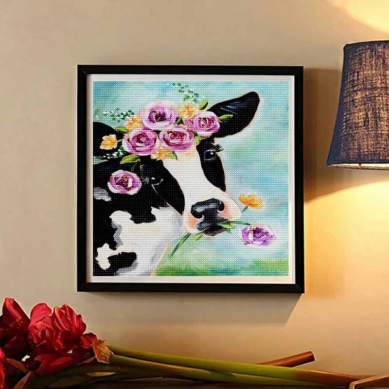 New Arrival 5D DIY Full Circle Diamond Painting "Cow" Embroidery Cross Stitch Home Decor Gift