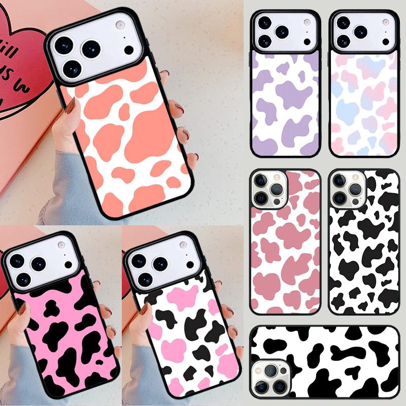 Milk Cow Skin Print Luxury Phone Case For iPhone 17 Air 14 15 13 12 Max Cover For Apple 16e 11 Pro Max Plus Coque