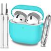 Für AirPods 4. Generation Hülle Abdeckung 2024, Militärqualität Weiches Silikon Stoßabsorbierend für AirPods 4 Hülle mit Schlüsselanhänger & Clea