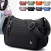 Borsa a Spalla Leggera in Nylon da Donna Borsa a Tracolla Multi-Tasca Borsa Messenger Impermeabile Casual