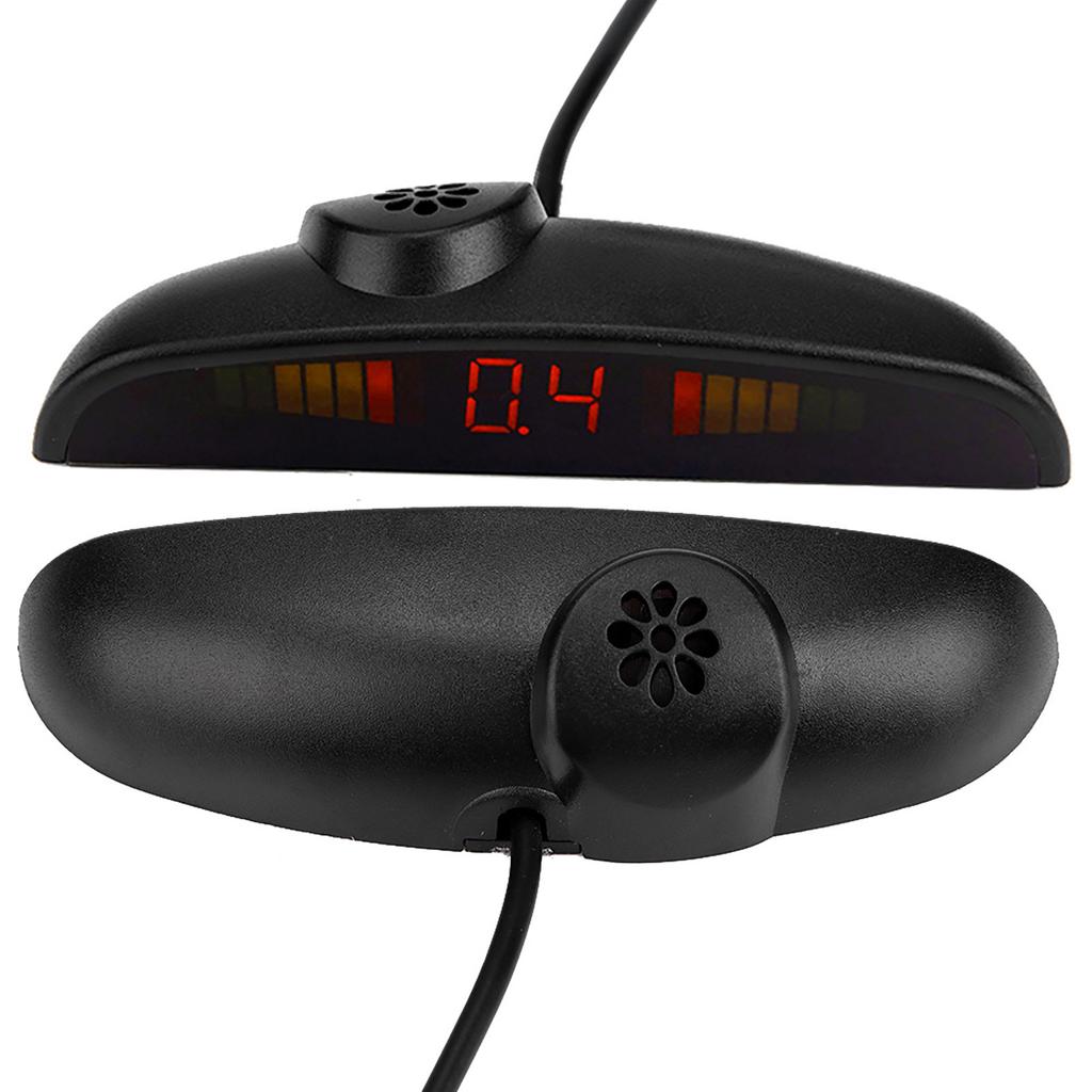 Car English Voice Broadcast Reverse Backup Parking Detector System with 4 Radar Sensor White