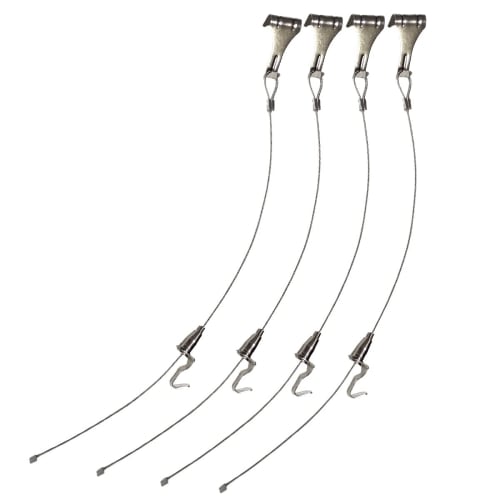 simPLEISURE Picture Rail Stainless Steel Wire Hooks, Set of 4 (1.0m) ea100094a02n0