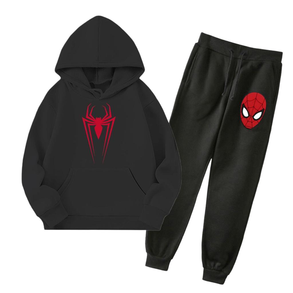Unisex Kids Hoodie and Jogger Set with Graphic Print and Pockets for Everyday Wear