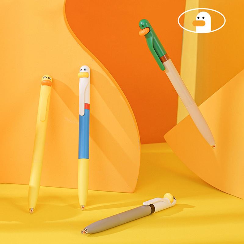 4Pcs Writing Pen, Cute And Funny Styling Pen Creative Rotating Gel Pen Chicken Pressing Gel Pen 0.5Mm Black Office Supplies