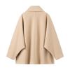 Women's Lapel Oversized Bat Sleeve Loose Wool-like Mid-length Coat NIZI8182