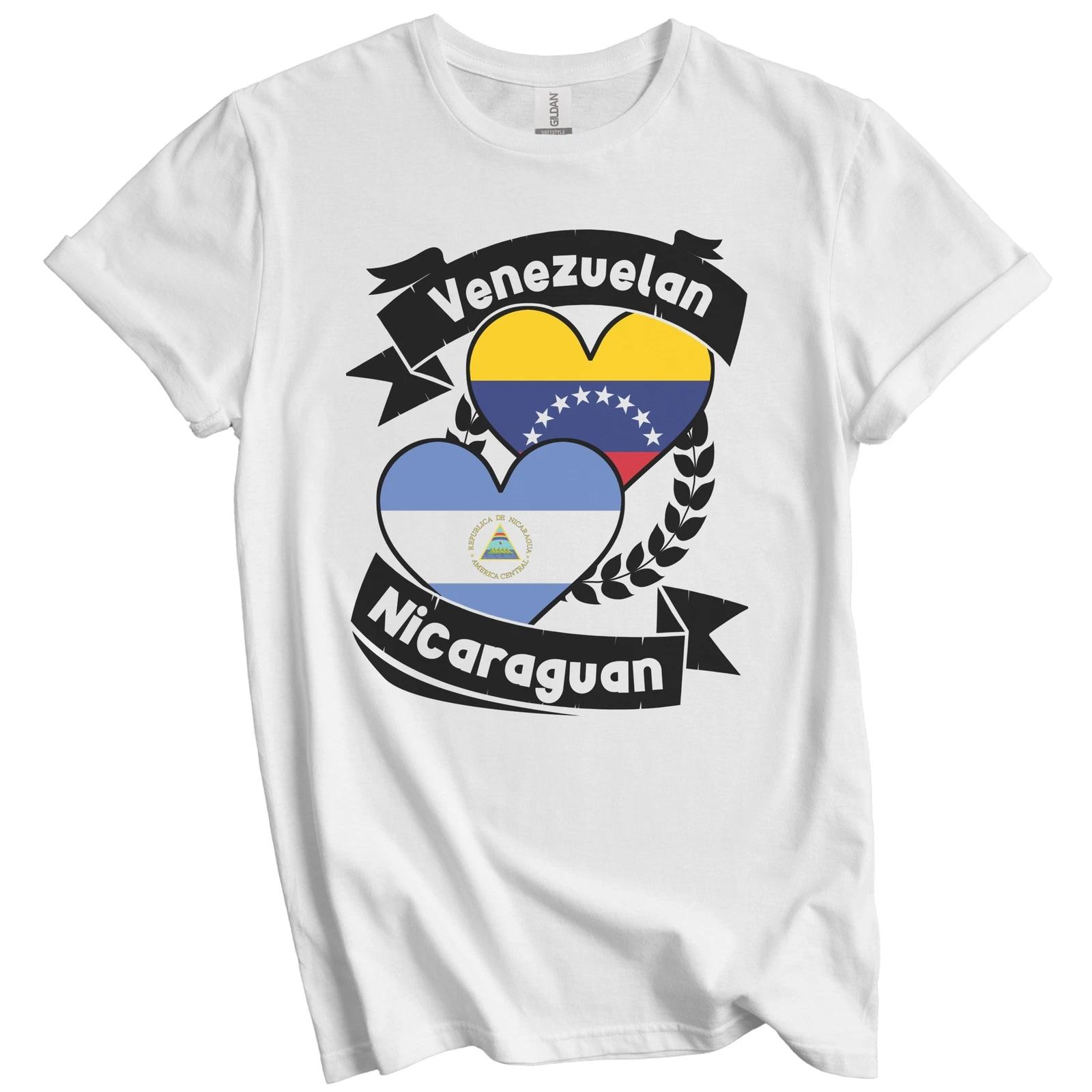 Venezuelan Nicaraguan Heart Flags Venezuela Nicaragua T-Shirt M