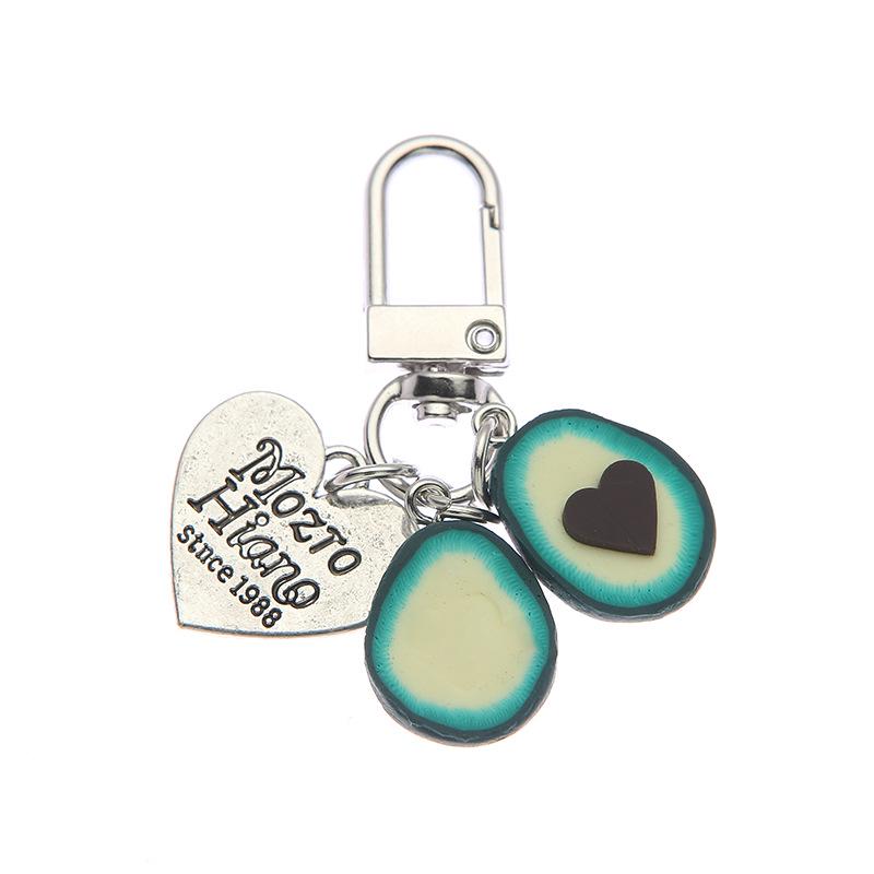 Avocado Heart AirPods Keychain: Cute Girly Bag Charm Pendant
