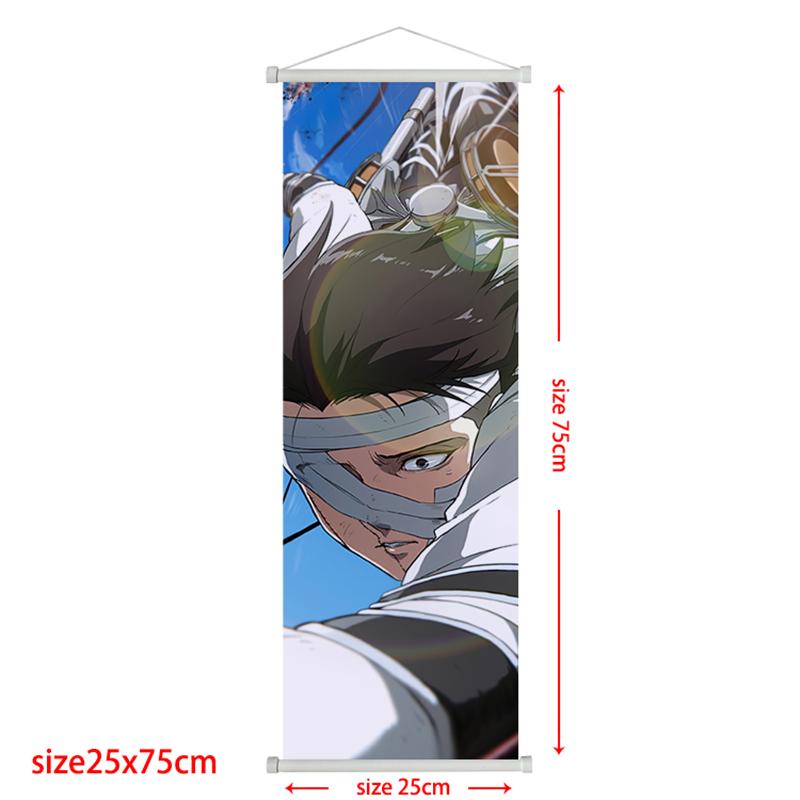 Anime Attack On Titan Levi Scroll Poster Eren Ackerman HD Art Sticky Wall Waterproof Home Living Room Bedroom Bar Aesthetic Decoration