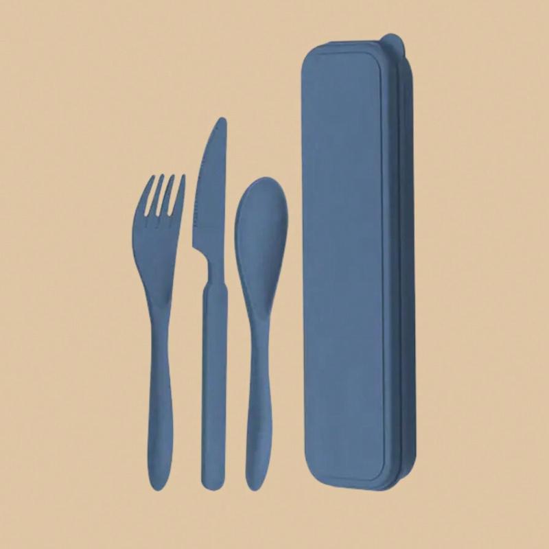 

Portable Cutlery Set, Thickened Cutlery, Forks And Spoons, Reusable, Suitable For Travel, Restaurants, Students, Gift Sets Christmas For Holiday темно-синий
