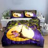 3Pcs Moon Fairy Bedding Set, Girl Swinging On Moon With Purple Butterflies Print Duvet Cover + 2 Pillowcases, Home Decor, Gifts