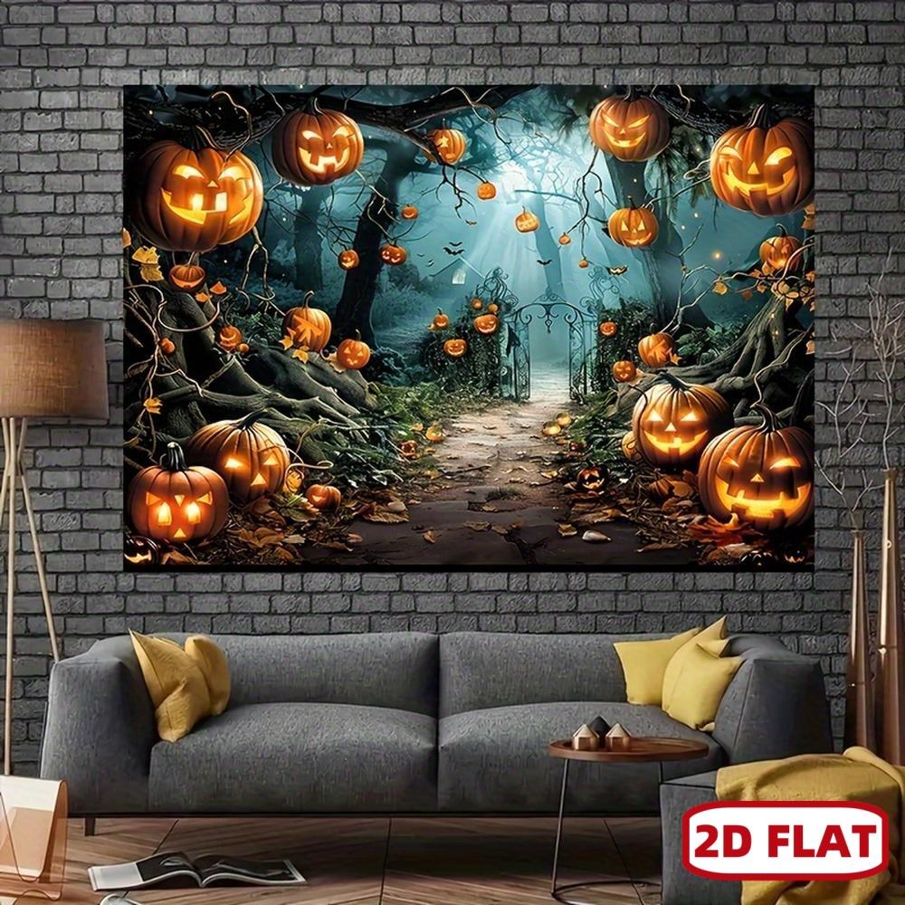 Halloween tapestry wall decoration - Ghost forest pattern design, suitable for parties and photography backgrounds