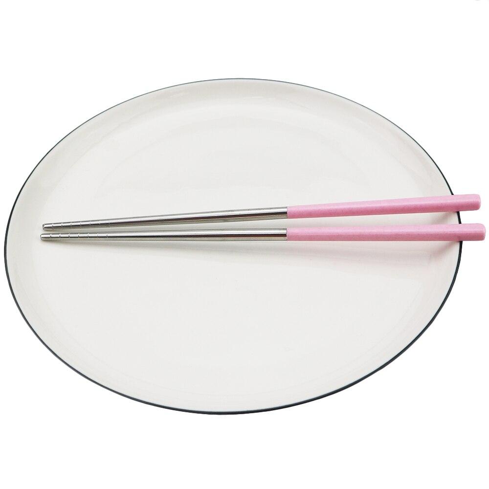 5Pairs Non-slip Head Chopsticks Reusable Stainless Steel Food Chopsticks Family Tableware Set Eco-Friendly Tableware Dinnerware Set