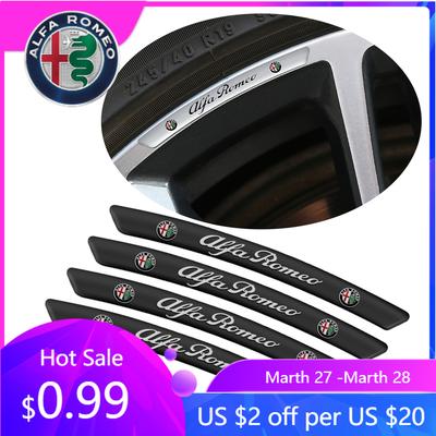 For Alfa Romeo 4pcs Aluminum Car Badge Wheel Rim Sticker Accessories for Alfa Romeo 147 166 Sportwagon Giulietta Mito Giulia Ste
