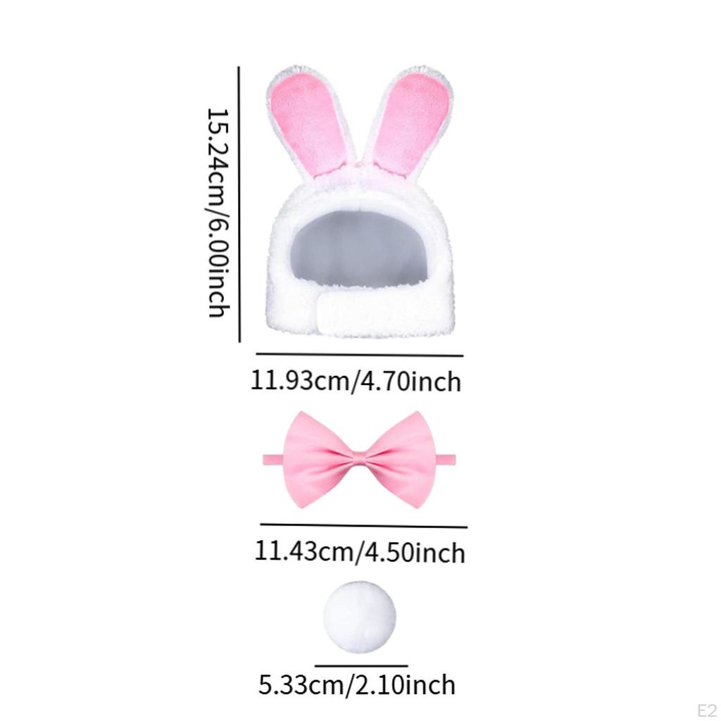 3 Pieces Cute Costume Bunny Cosplay Ears Accessory Outfits Fancy Dress Up for Festival