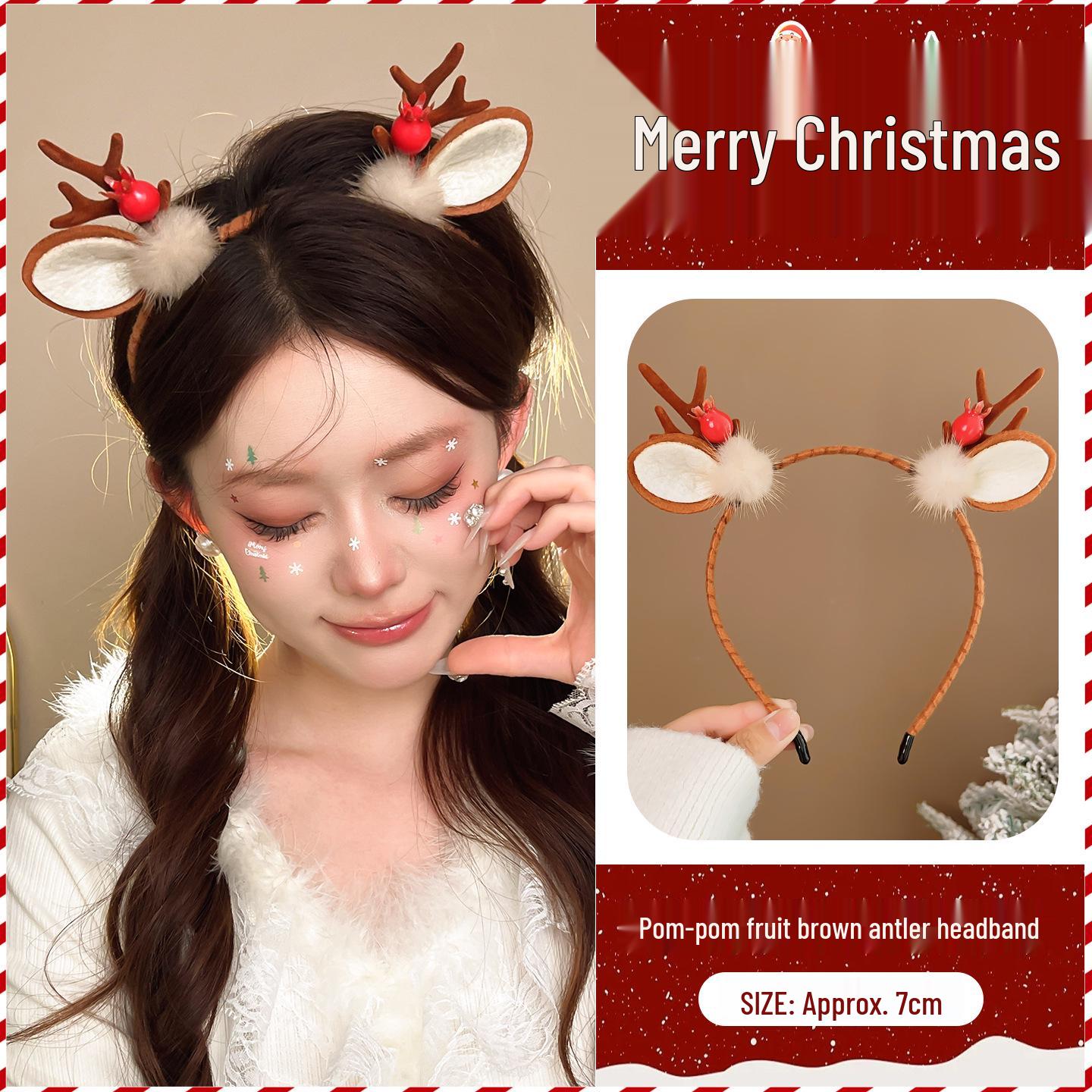 Cute Reindeer Antlers Christmas Headband - Festive Forest Style