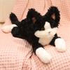 New Lifelike Devon Rex Cat Plush Toys Handmade Stuffed Lying Prone Cat Doll Soft Comfy Kids Companion Doll Cute Birthday Gift