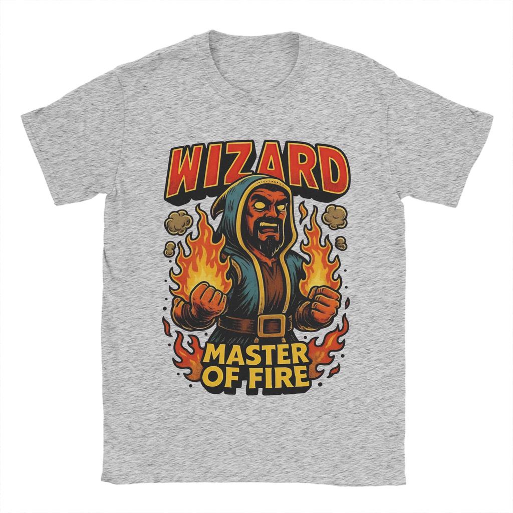 Wizard Clashes Royaleds Koszulki dla Mężczyzn Bawełniana Koszulka z Nadrukiem Okrągły Dekolt Modna Luźna Koszulka z Krótkim Rękawem Vintage