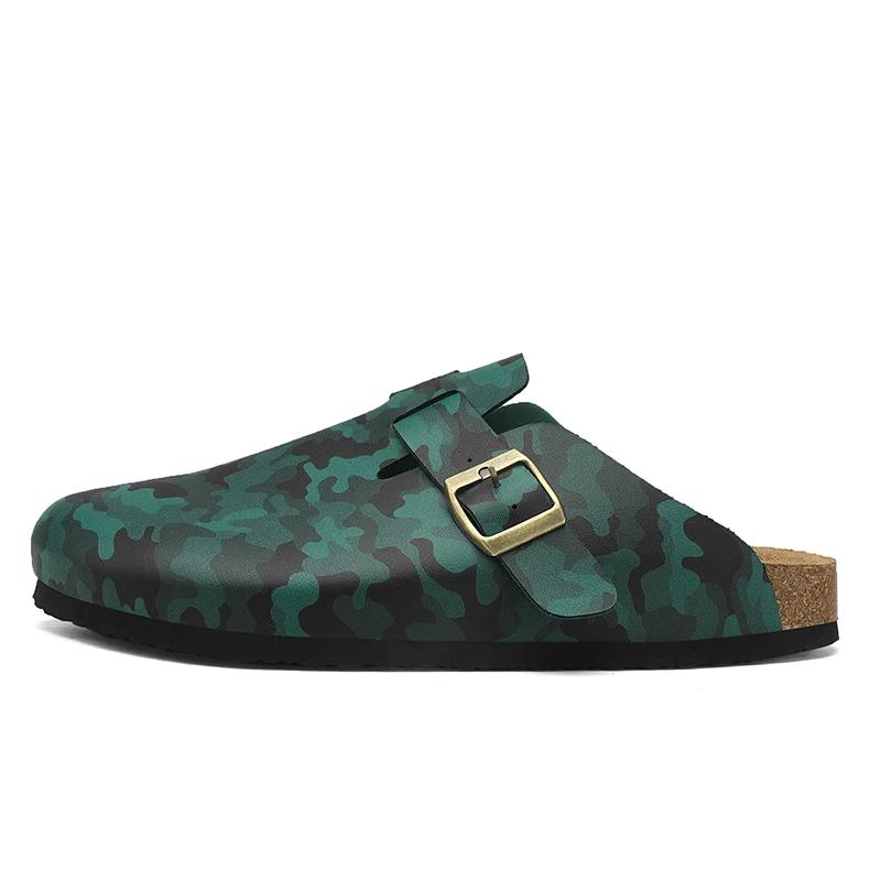 Pantofole da uomo e donna con punta larga Sandali in sughero Zoccoli Plantare comfort Moda Mules in pelle PU Slip-on Interno Esterno