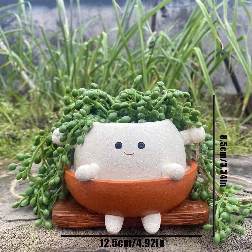Schaukelgesicht Pflanztopf Schaukelgesicht Hängepflanzgefäß Lächelnd Außenpflanzen Sukkulententopf Süßes Lächelndes Gesicht für Innen Außen