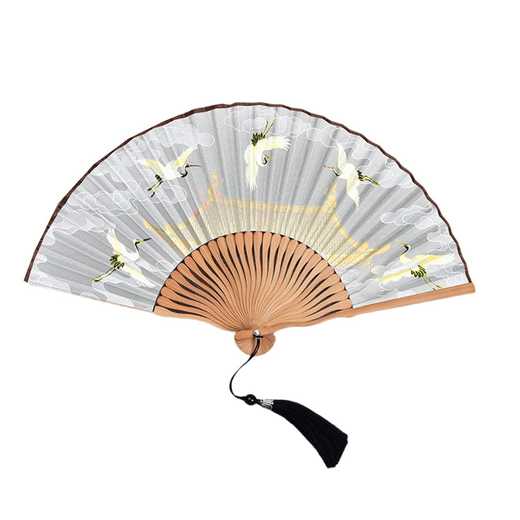 Exquisites Handmade Folding Hand Fan Bamboos Silk Fan Showcasing Aesthetic Suitable For Traditional Art And Lifestyle
