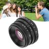 35mm Camera Lens F1.6 Large Aperture C Mount Fixed Focus Manual Focus Lens for Mirrorless Camera Bla