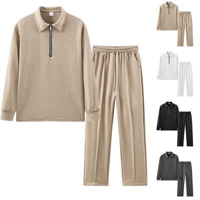 Herren  Freizeit  Umlegekragen  Lange Ärmel  Hose  Set