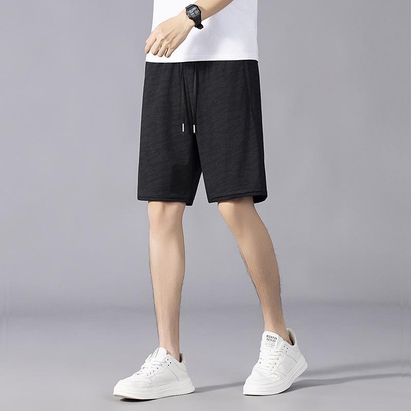 

Мужские быстросохнущие летние шорты Ice Silk — легкие, прямого кроя, повседневная одежда больших размеров для активного отдыха 5XL чёрный