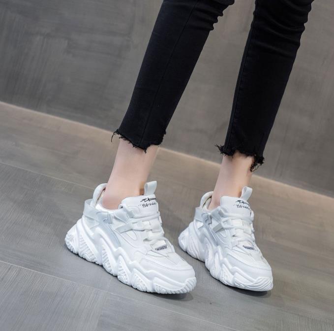 Fashion 5CM Genuine Leather Platform Wedge Skate Boarding High Brand Chunky Sneaker Winter Plush Women Vulcanized Casual Shoes