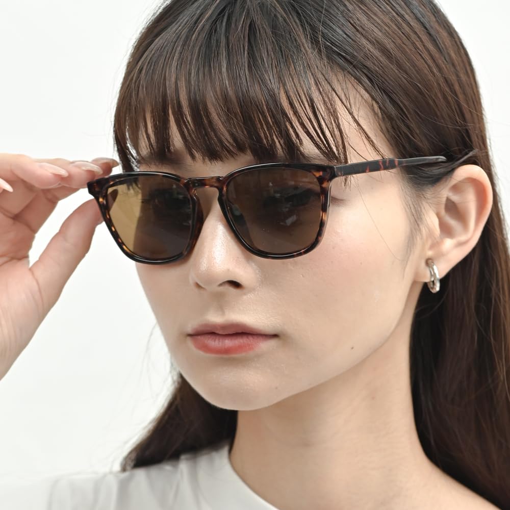 [FashionBerry] Demi x Brown Men's Sunglasses, 99% UV Protection, Wellington Style, Light-Colored Lenses, Lightweight, Fashion Eyewear (1050738-F-288)