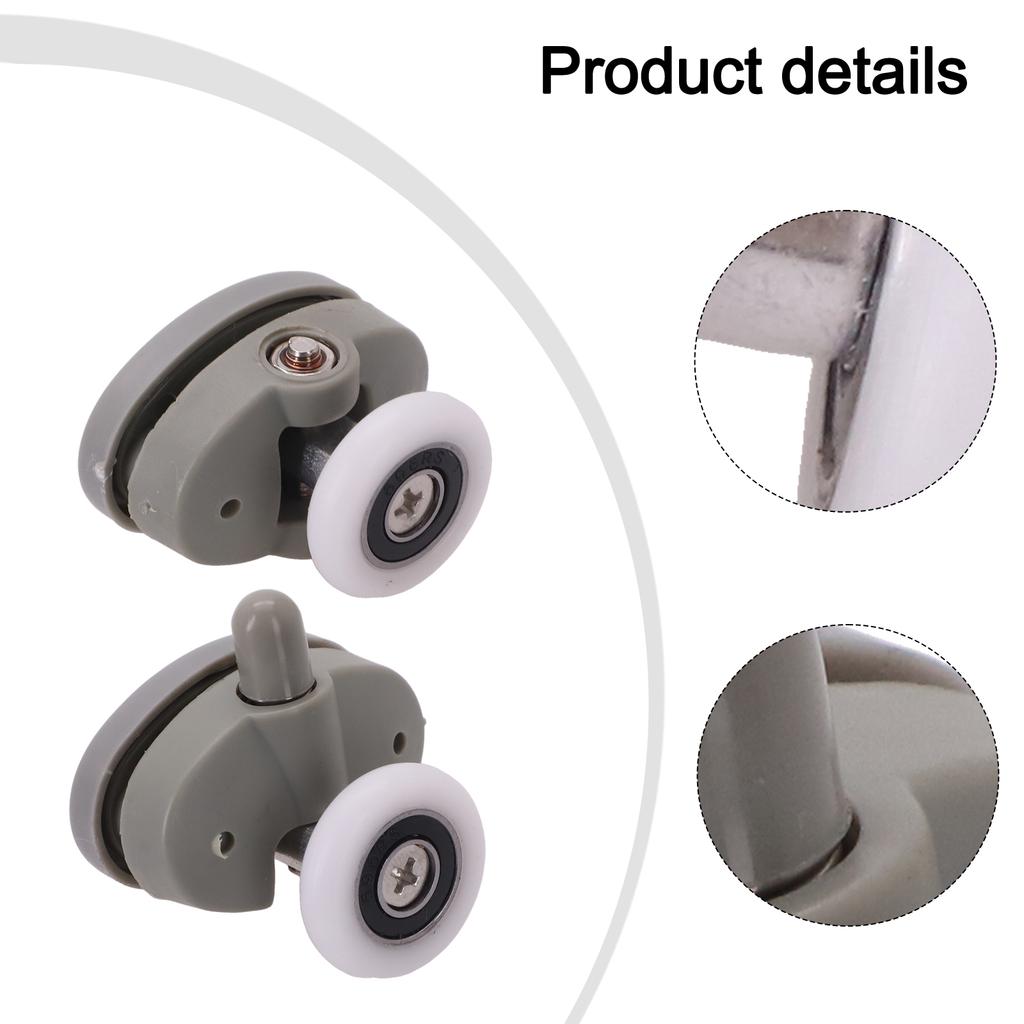 Bathroom Renovation Rollers Set Adjustable Shower Wheels Compatible With 4-6mm Glass Plastic And Brass Construction
