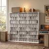 Multimedia Storage Shelf for 1032 CDs / 594 DVDs, 24 Compartments, 18 Adjustable Shelves, White